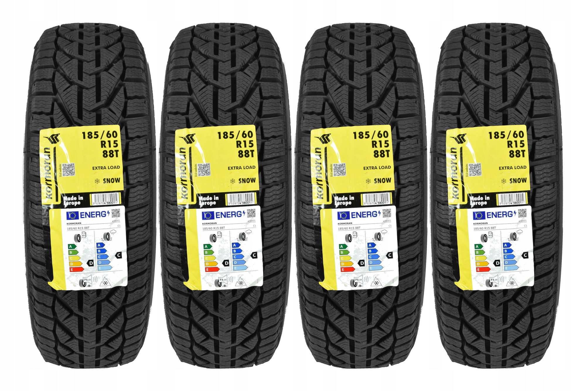 4 opony zimowe 185/60R15 Kormoran Snow 2026