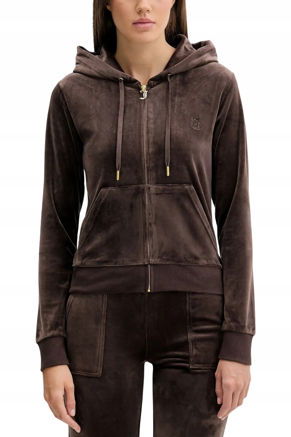 Juicy Couture Dámská čokoládová mikina Robertson Hoodie S