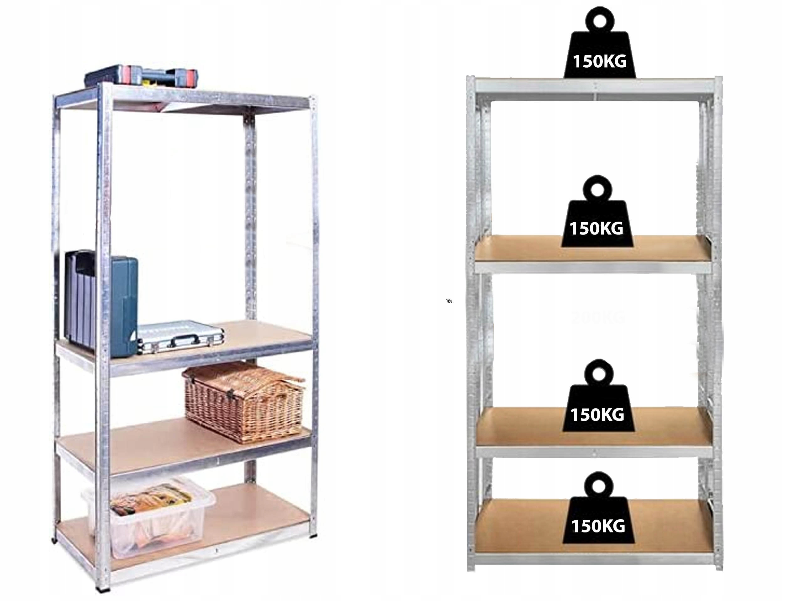 

Regał Magazynowy Warsztatowy 180x90x40 4X 150KG