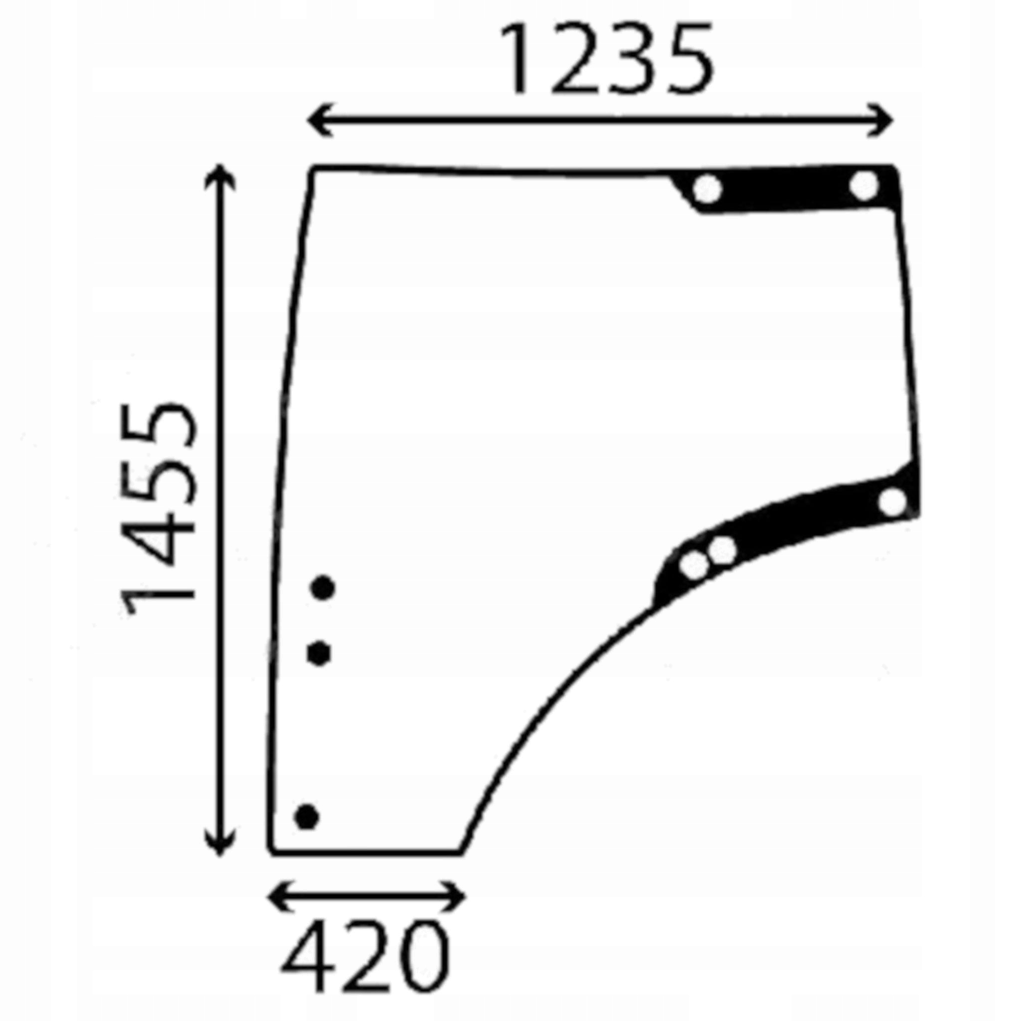 sklo John Deere dveře levé L212967