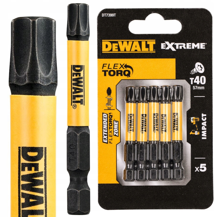 DEWALT Zestaw bitów udarowych T40 5el 57mm DT7399T