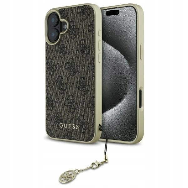 Guess GUHCP16SGF4GBR iPhone 16 6.1" brązowy/brown hardcase 4G Charms C