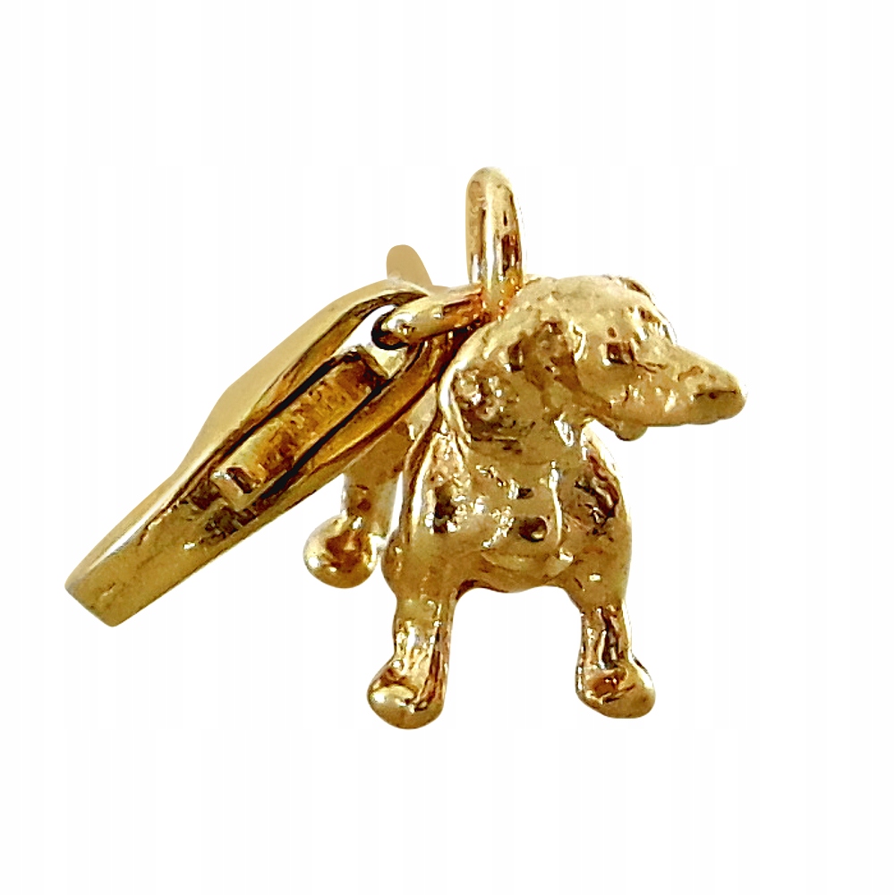 ZŁOTY CHARMS PIES JAMNIK PIESEK PUPIL ZWIERZAK 333 Marka Deem