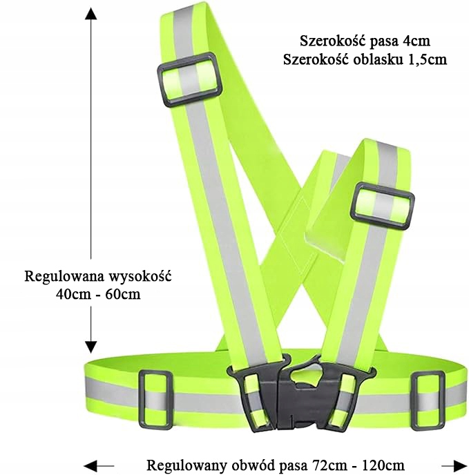 Szelki odblaskowe kamizelka odblaskowa drogowa Rozmiar uniwersalny