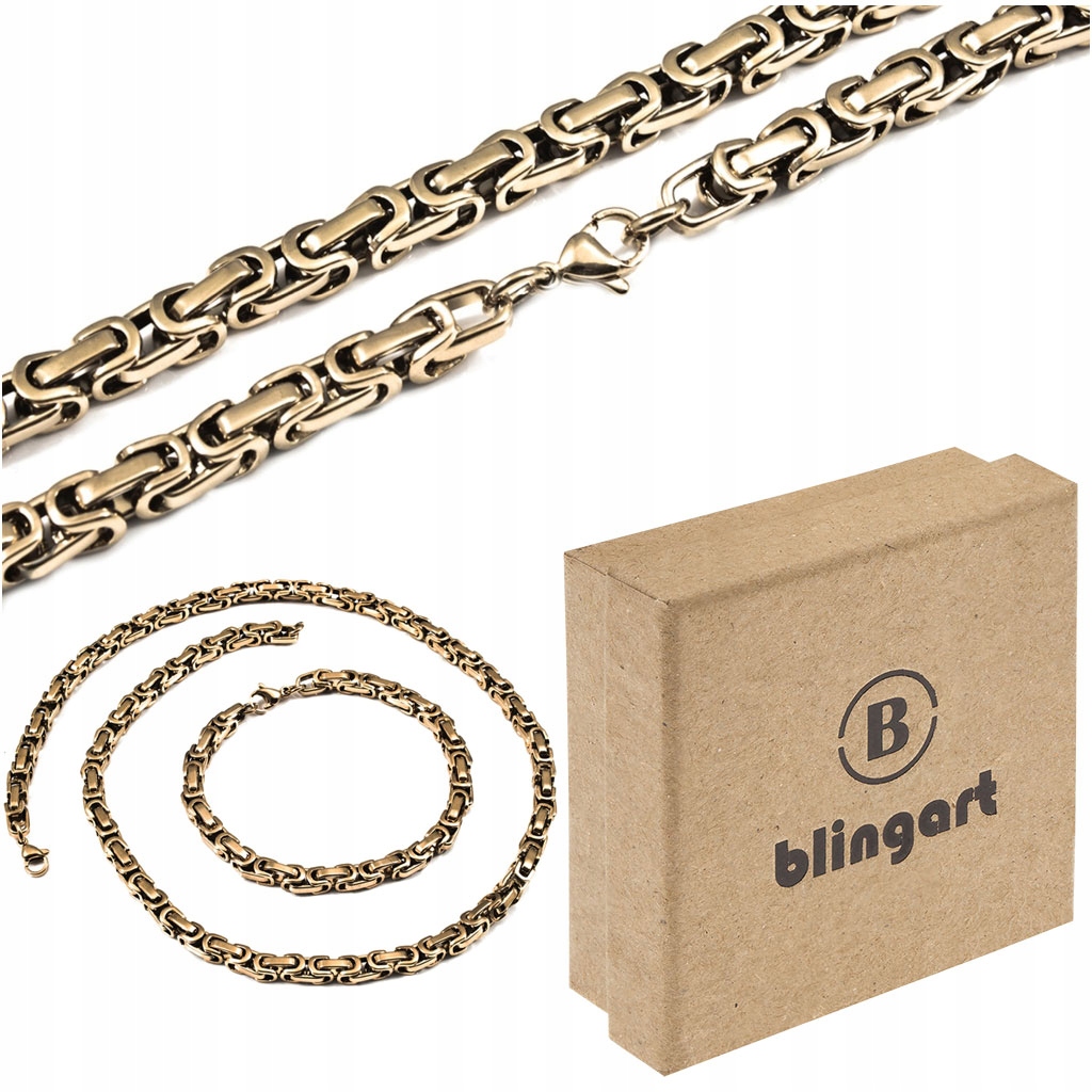 

Złoty Komplet Splot Królewski Stal 316L 85g