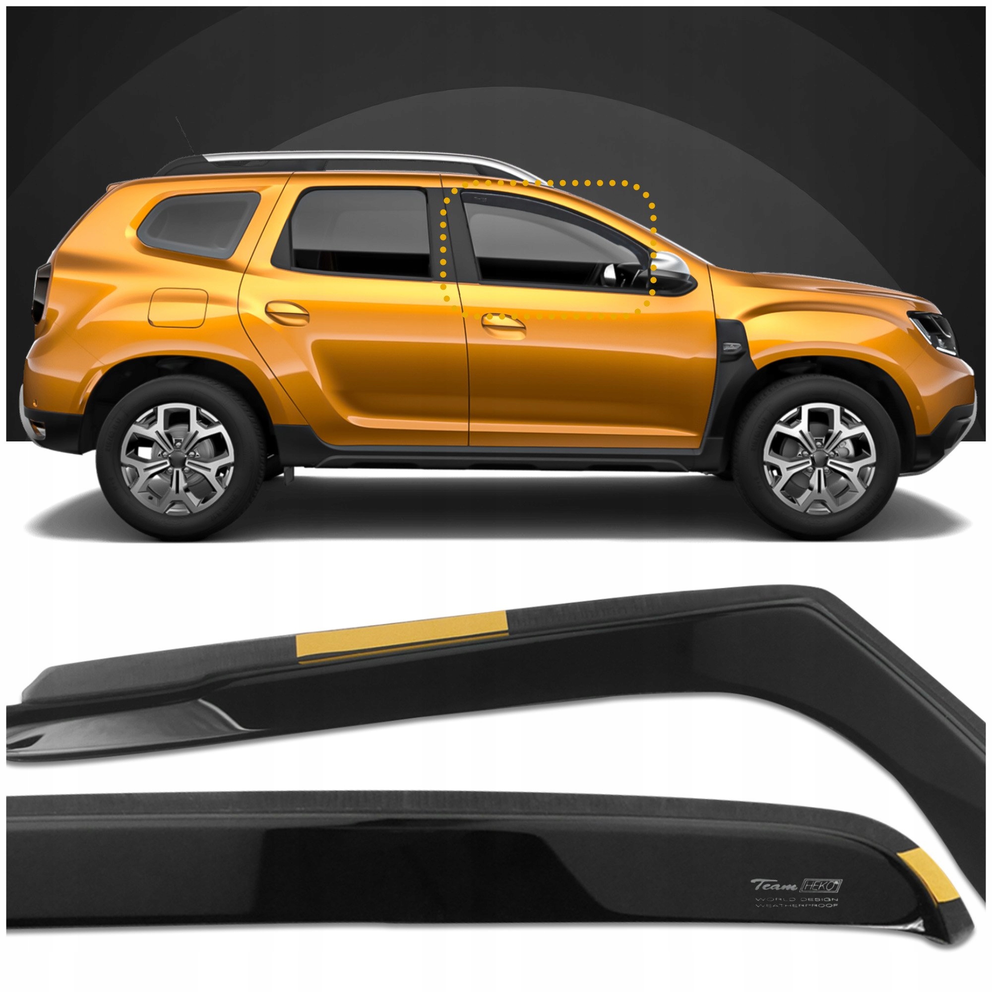 Deflektory krytu bočných skiel Heko pre Dacia Duster II 2018-2024 4 ks