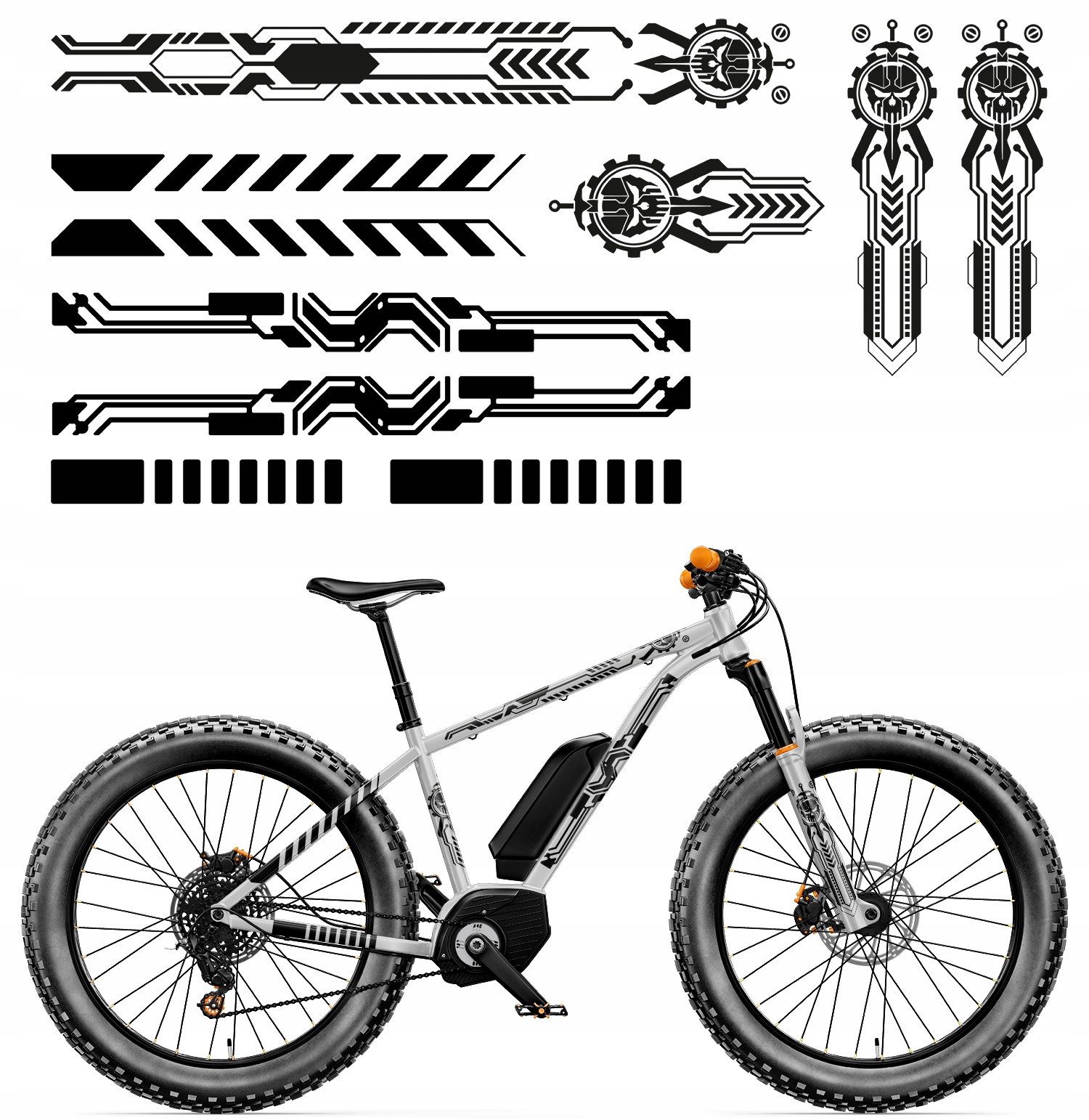 ZESTAW NAKLEJEK uniwersalnych na rower CZASZKA MG2708 13230040474 Allegro.pl