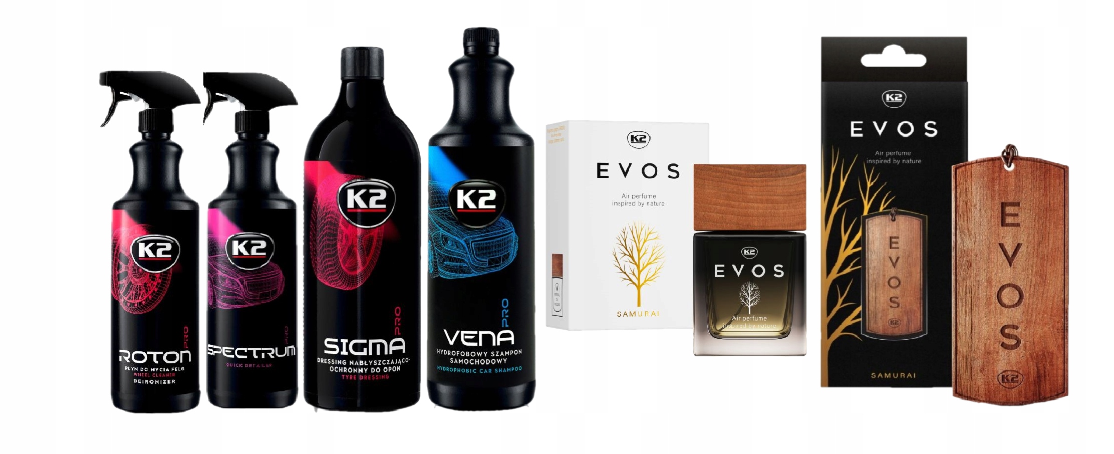 ZESTAW KOSMETYKÓW K2 PLUS PERFUMY DO AUTA Z ZAWIESZKĄ NA PREZENT