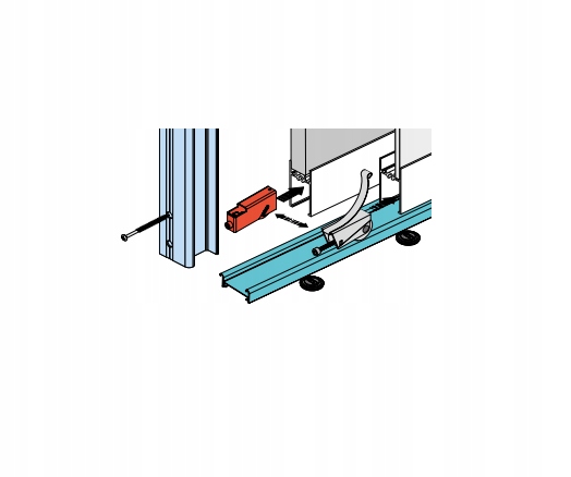 Wózek Dolny do drzwi przesuwnych RAMA PLUS 1 szt. Kolor srebrny