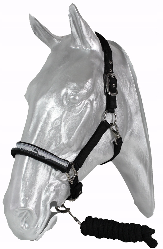 Kantar z uwiązem Kentaur zestaw z miękkim podszyciem Cob czarny