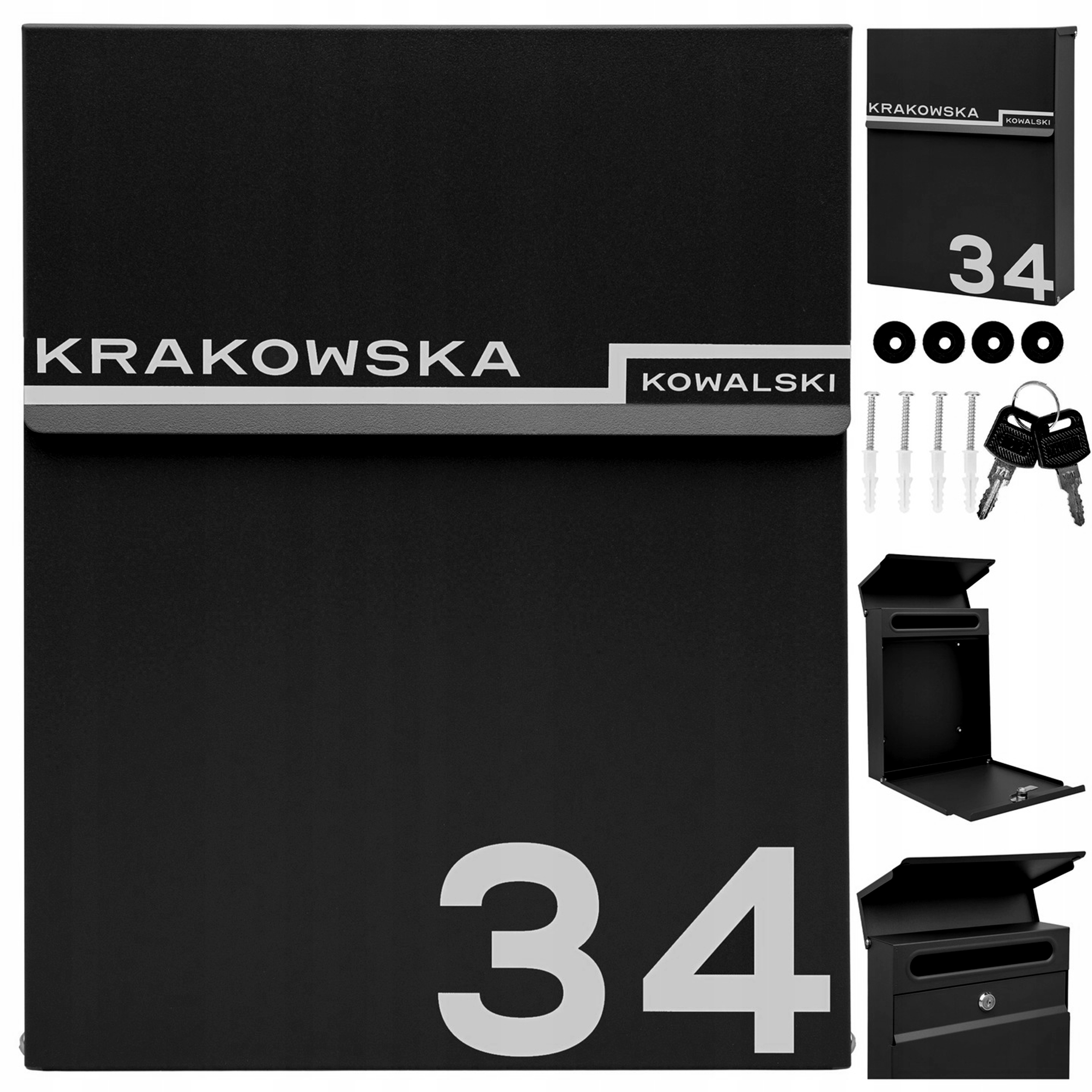 Poštovní Schránka Poštovní Slim Černá Vzor Číslo