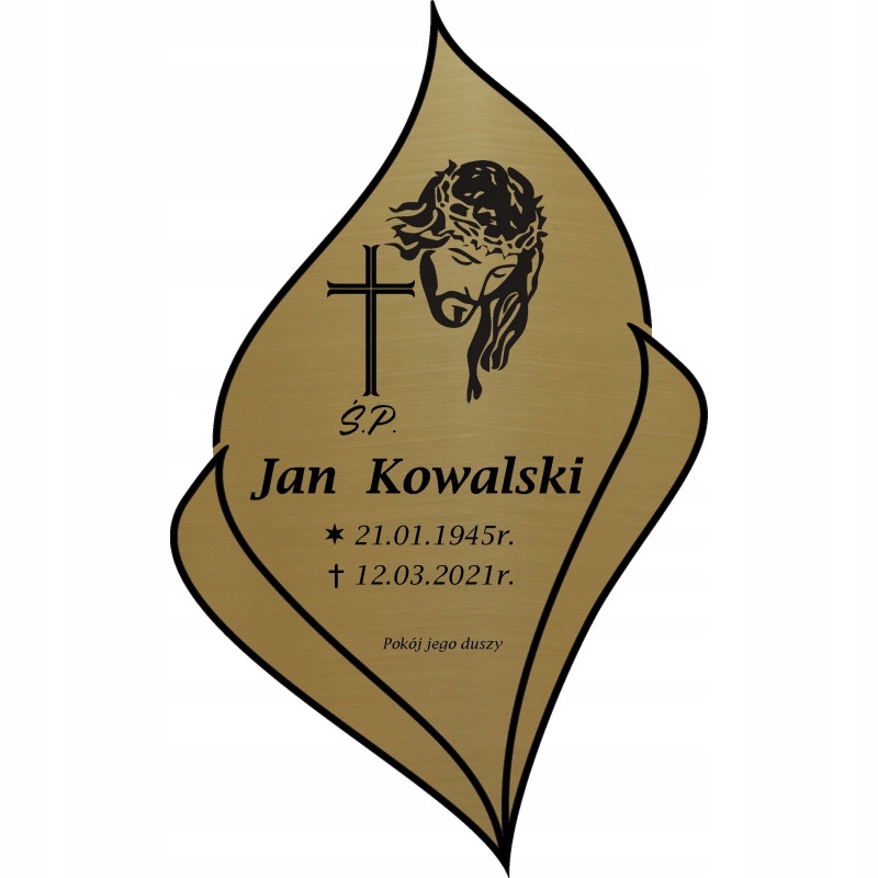 

Tabliczka na grób krzyż nagrobek grawer laminat