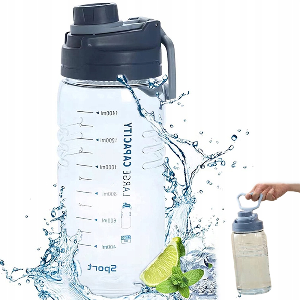 Bidon 1,5 L Butelka Sportowa Przenośny Niebieski