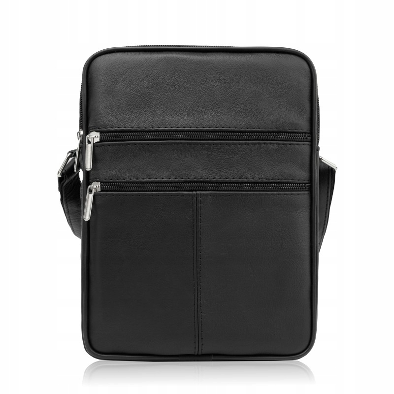 Pánská Ledvinka přes rameno černá kožená malá Kabelka Přes Rameno taška na zip