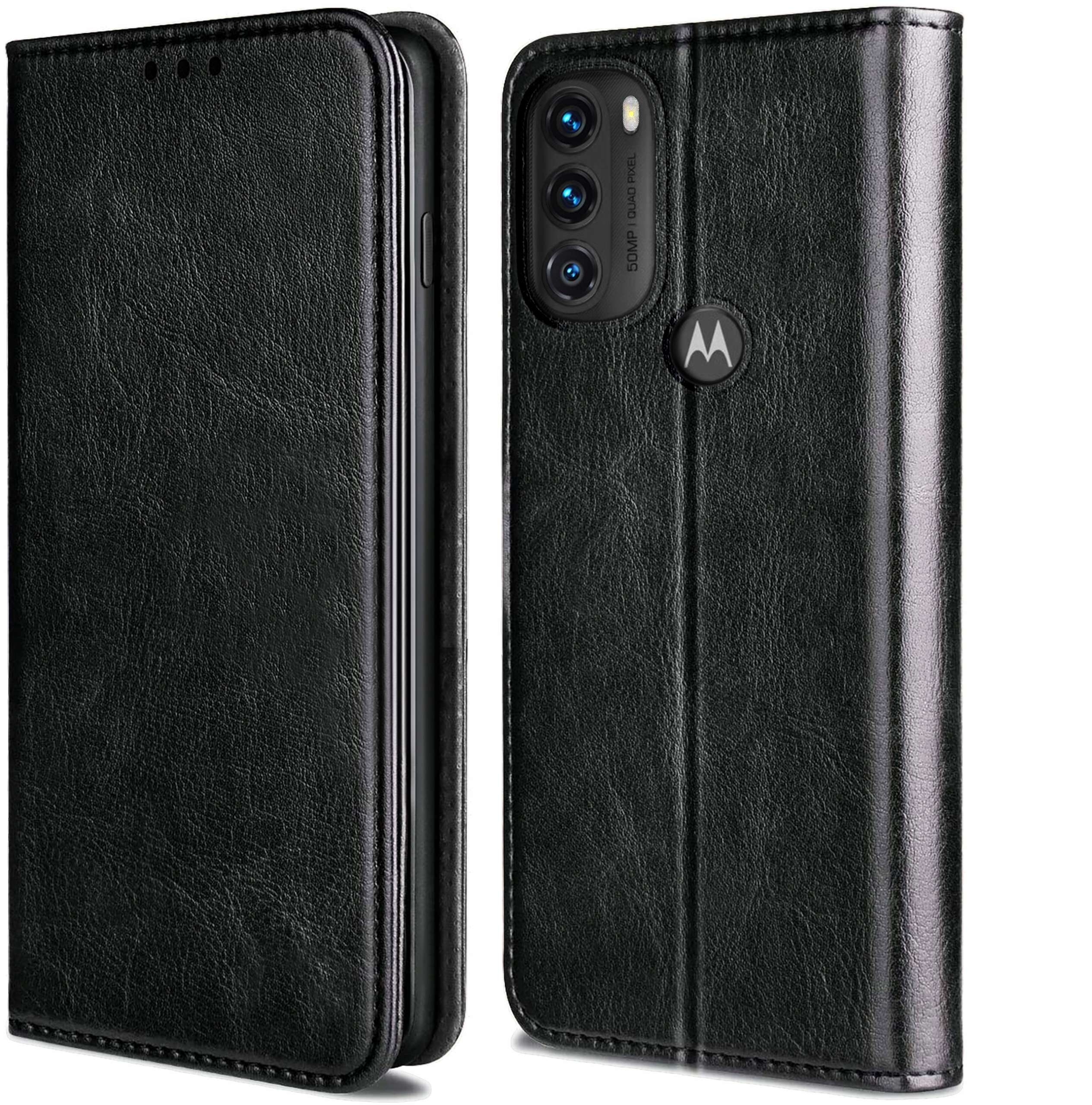 

Etui Skórzane na Magnes do Motorola G62 5G +szkło
