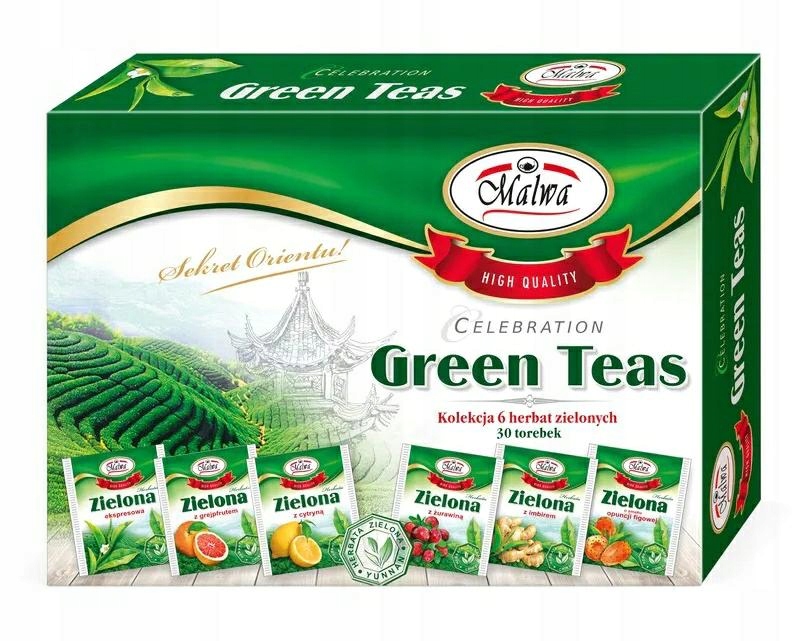 8 Sztuk Malwa Herbata Zielona 6X5SZT Green Zestaw