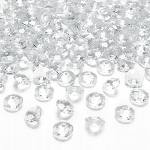 

Diamenty Kryształki 12 mm Bezbarwne 100 szt Ślub