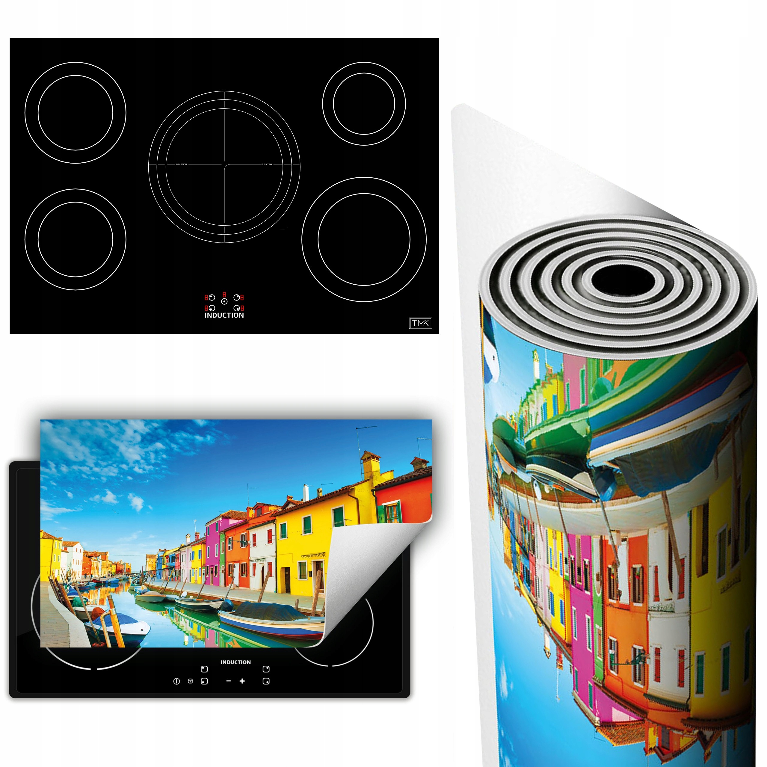 Vinylová Podložka Ochrana Kuchyňské Desky 90x52 barevná město