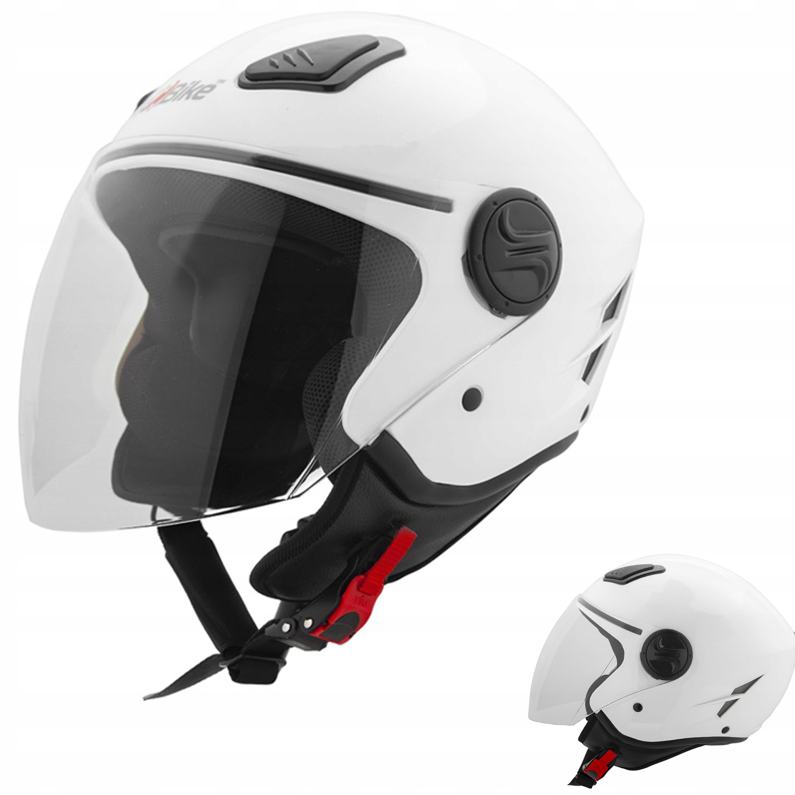 Kask otwarty M biały z homologacją Ece do motocykla skutera motoru roweru