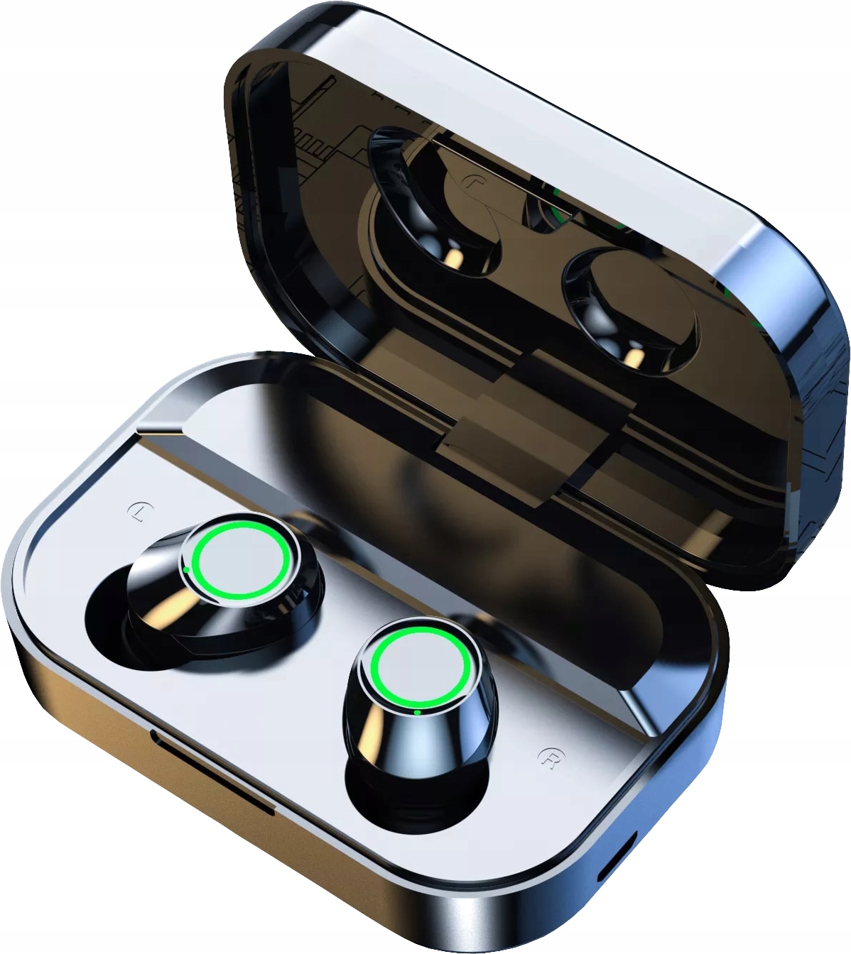 SŁUCHAWKI BEZPRZEWODOWE BLUETOOTH POWERBANK WYŚWIETLACZ LCD Z LUSTERKIEM Transmisja sygnału Bluetooth