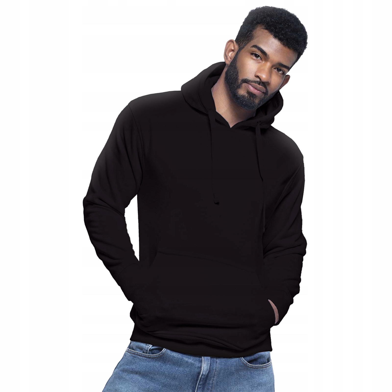 

Męska bluza kangurka z kapturem Jhk czarna 5XL