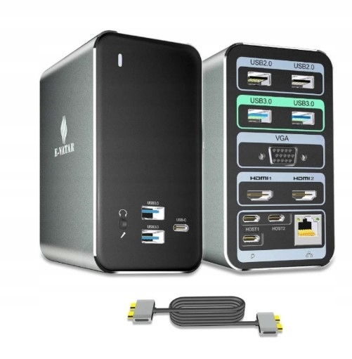 Stacja Dokująca E-vatar Usb-c 3.0 15 w 1 Pd 100W Usb C 3.0 Laptop