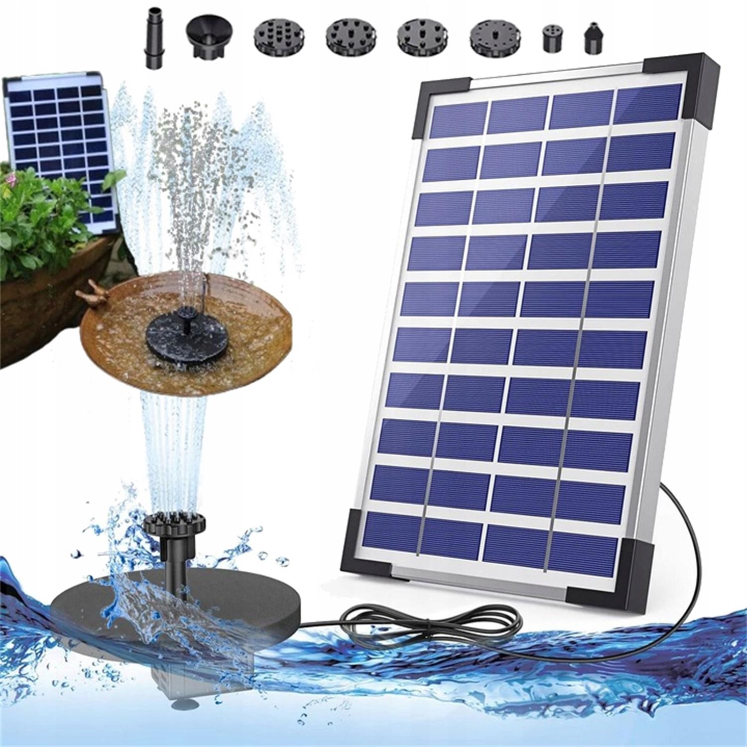 Solární Fontánová Pumpa Do Jezírka Se Solárním Panelem A 6 Tryskami Pro Zahradu