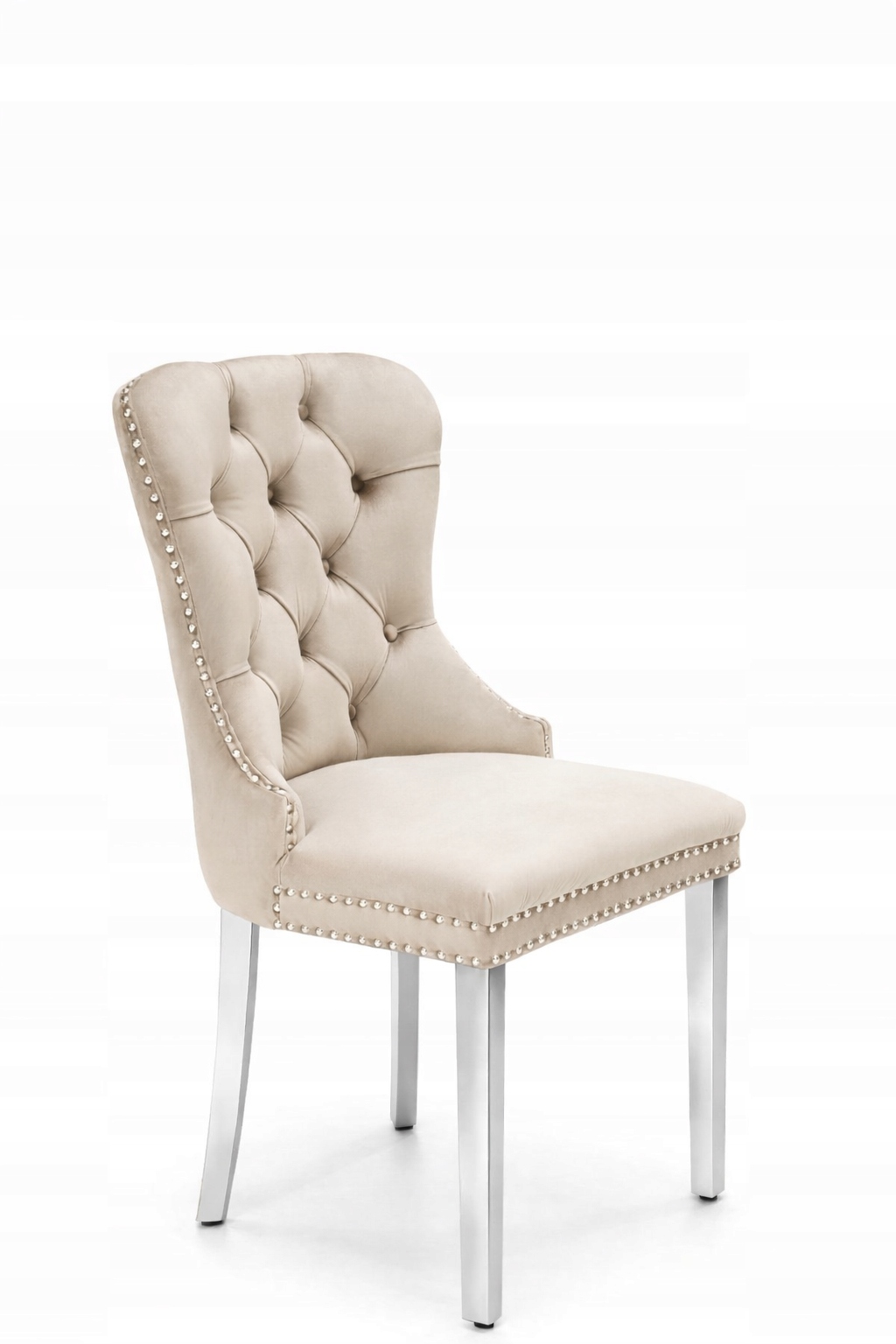 Stolička tkanina béžová 2 ks Glamour, prešívaná