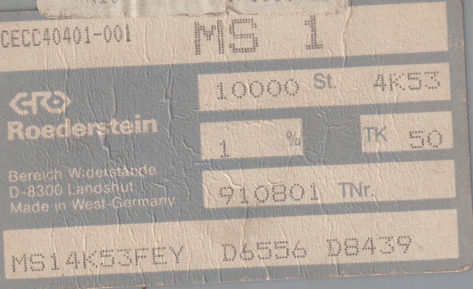 [100szt] 4K53 1% 50ppm rezystor Smd minimelf MS1 Roederstein low noise