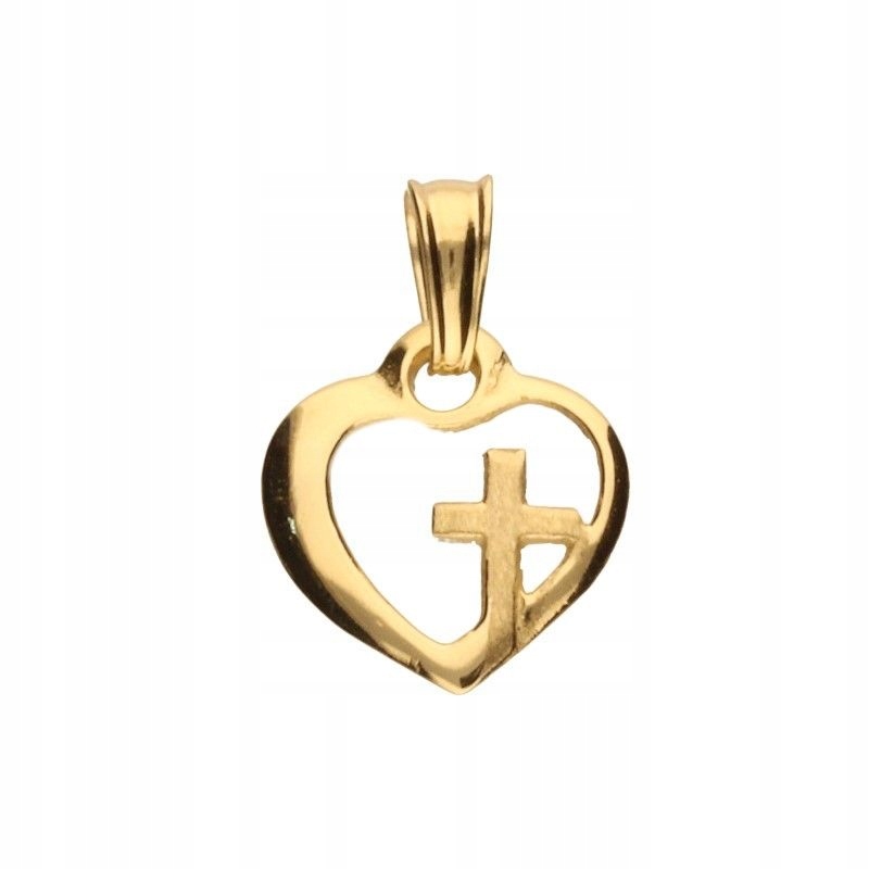 Přívěsek zlaté prolamované srdce s křížem zlato 585 srdíčko křížek 14 Kt