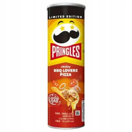 3x Pizza Chipsy Smokey Bbq Lovers 102g Pringles