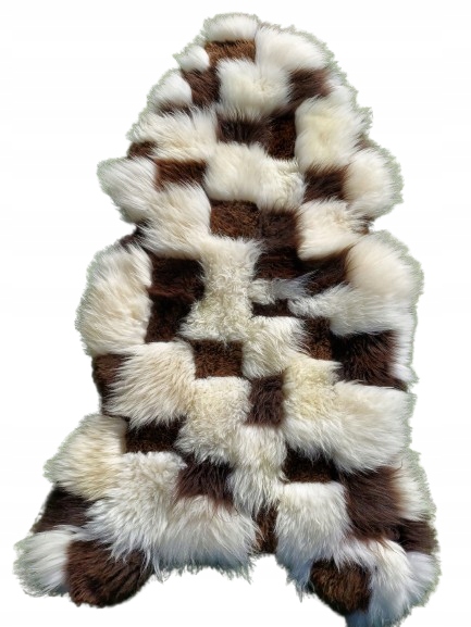 Koberec Ovčia koža XXXL Gigant Vzor Mriežka Ovčia koža XXXL Prírodná