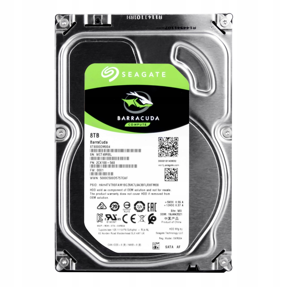 Seagate BarraCuda 8TB 5.4K 256MB Sata III 3.5'' ST8000DM004