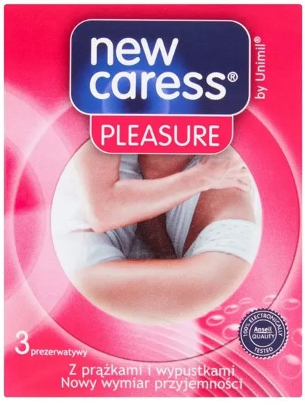 

New Caress Pleasure prezerwatywy 3 sztuki Prążki