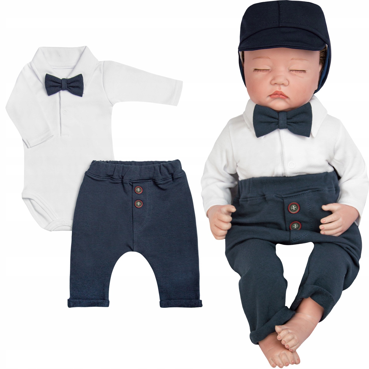 

Komplet Niemowlęcy Do Chrztu 3 el. granat 62