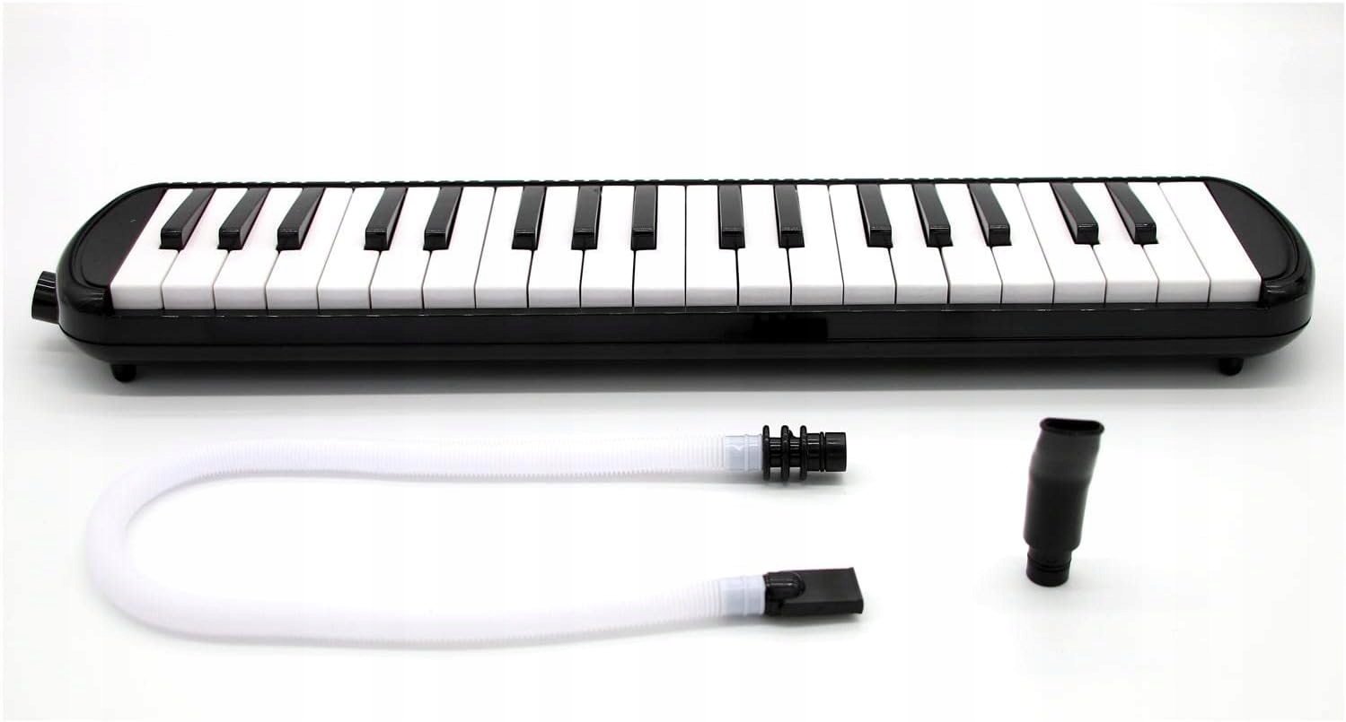 Melodica TMD-137 37 kláves kufřík náustek trubička školní noty černé