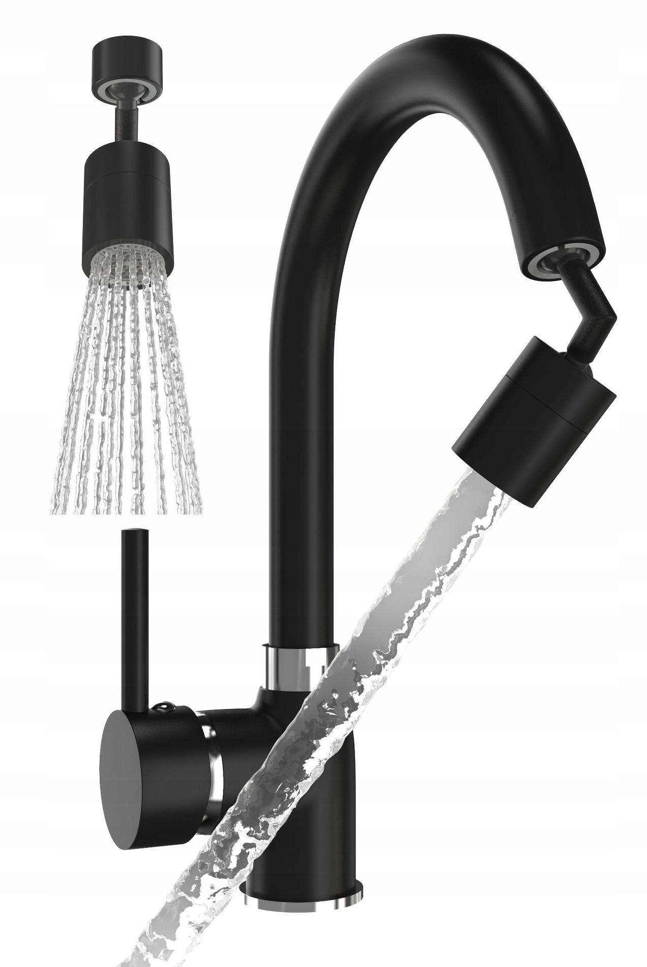 Kuchynský Kohútik, Čierny Perlátor, Nastaviteľná Batéria