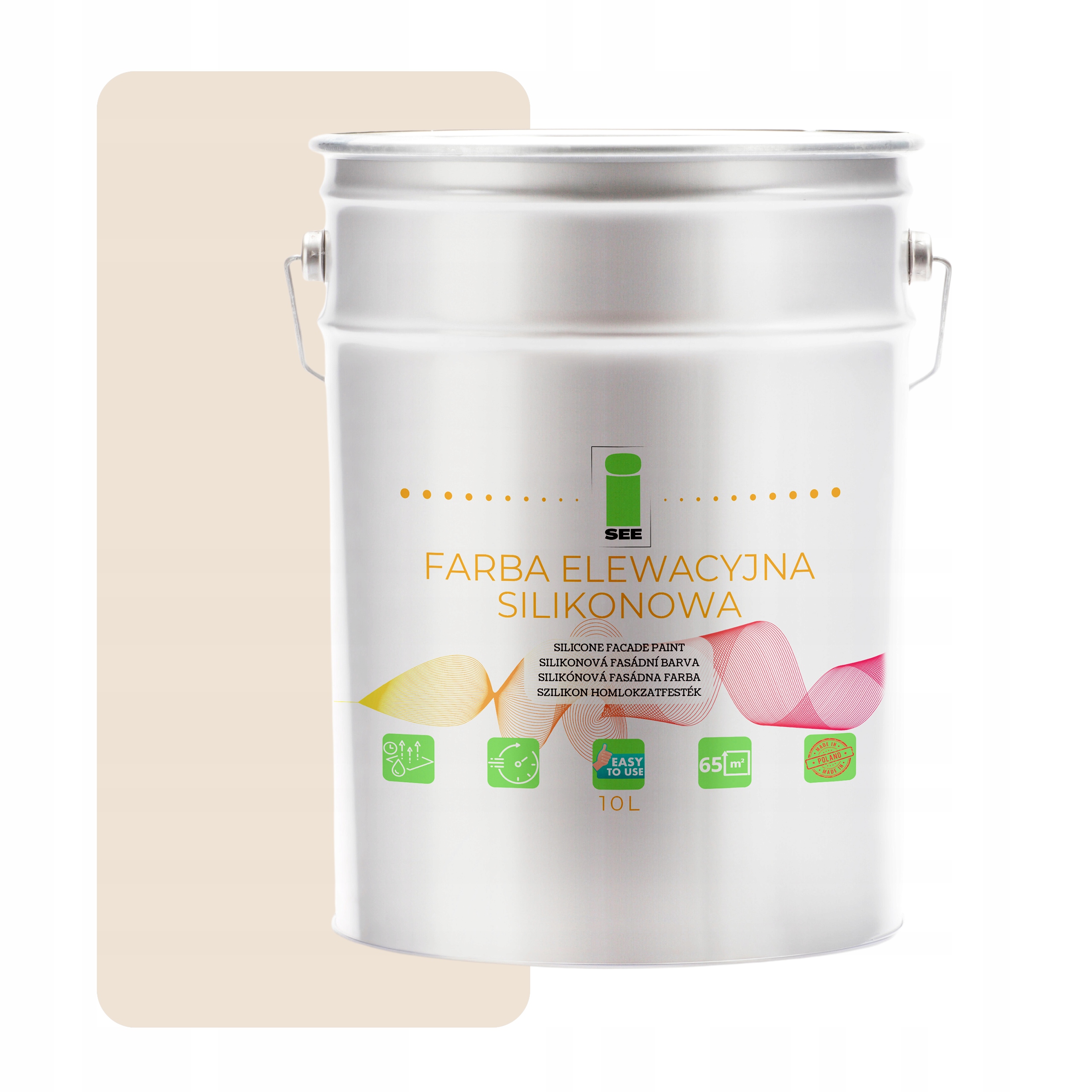 Fasádna Silikónová Fasádna Farba Svetlo Béžová 10 L Paropriepustná