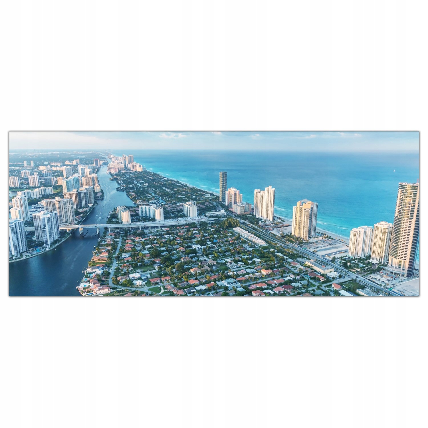 

Hartowany Obraz Szklany Miami Zachód Słońca 125x50