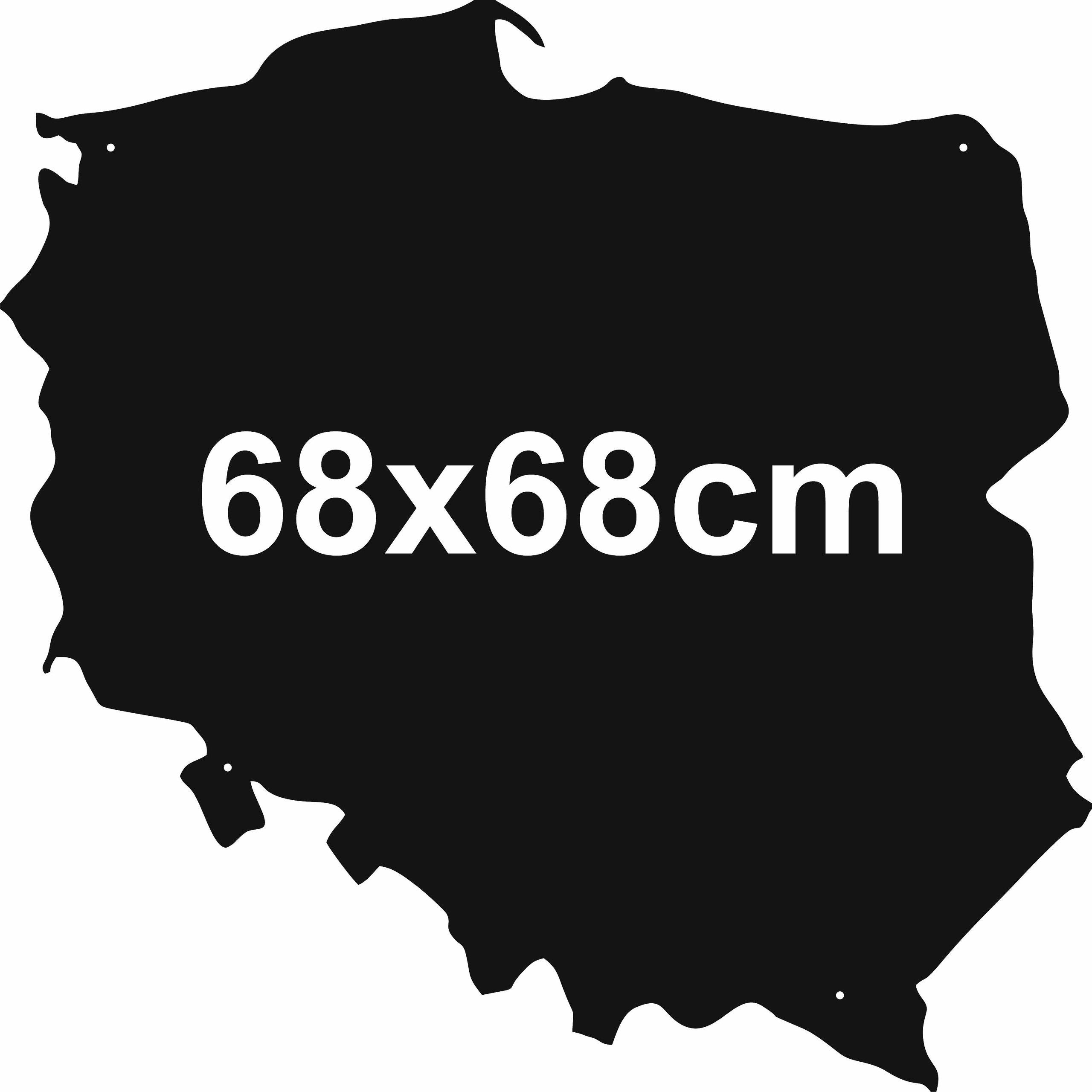 Magnetická tabule Polský pro cestovní magnety 68x68cm Černá