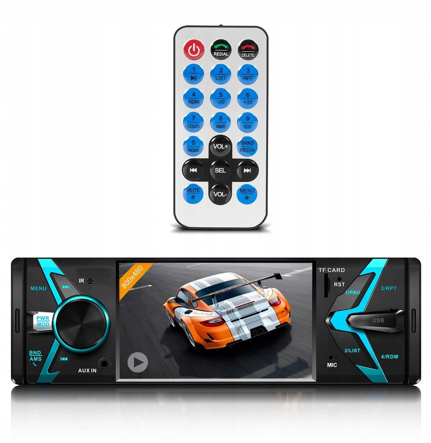 Radio samochodowe 1 DIN RADIO FM MP3 MP4 MP5 AUX USB WYŚWIETLACZ LCD BT Model PA547