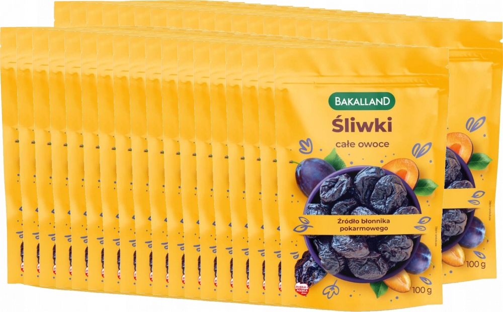 Śliwki suszone całe owoce Bakalland 100g x36