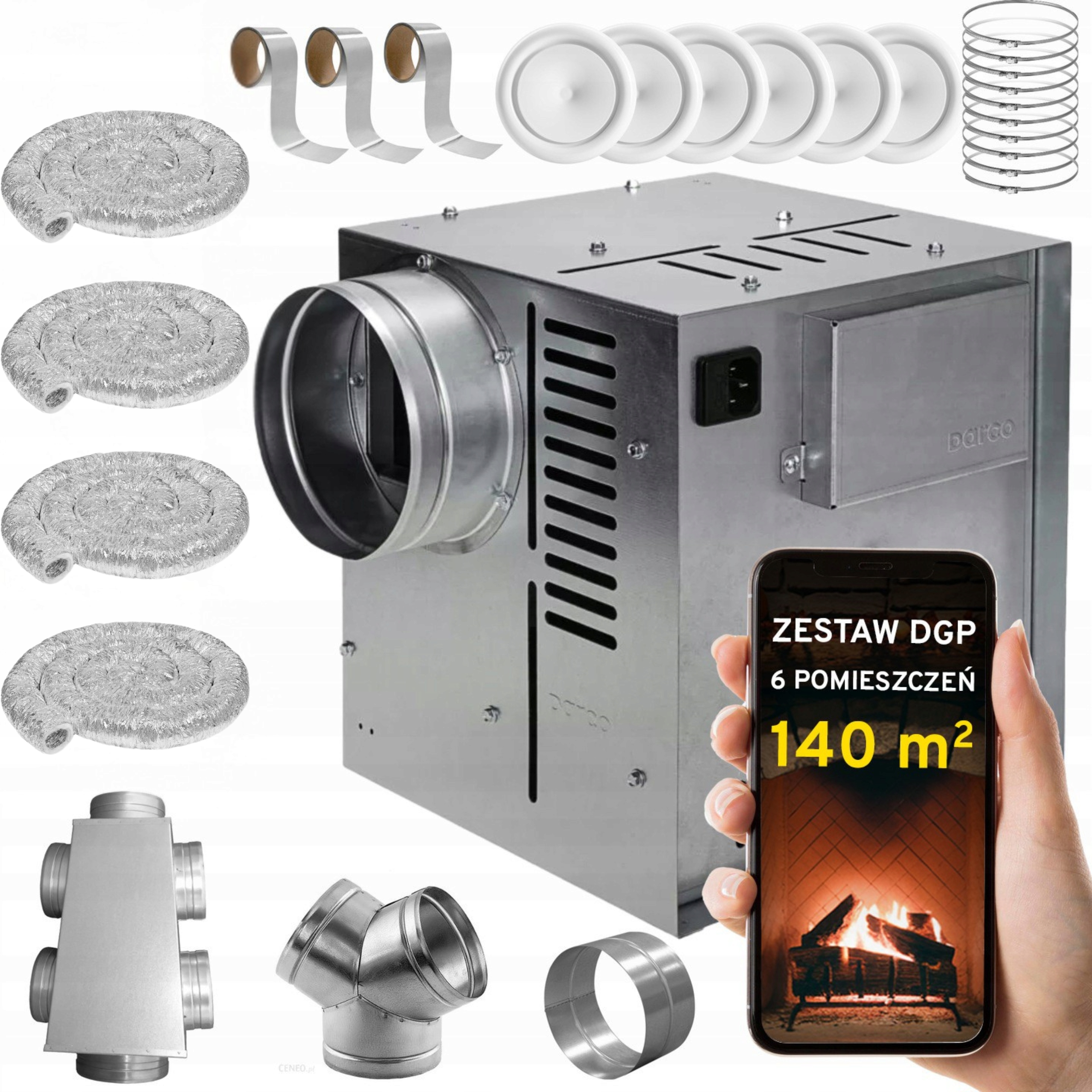 Komínová Turbína Ventilátor Komínový Set Dgp 6 miestností 140 m2