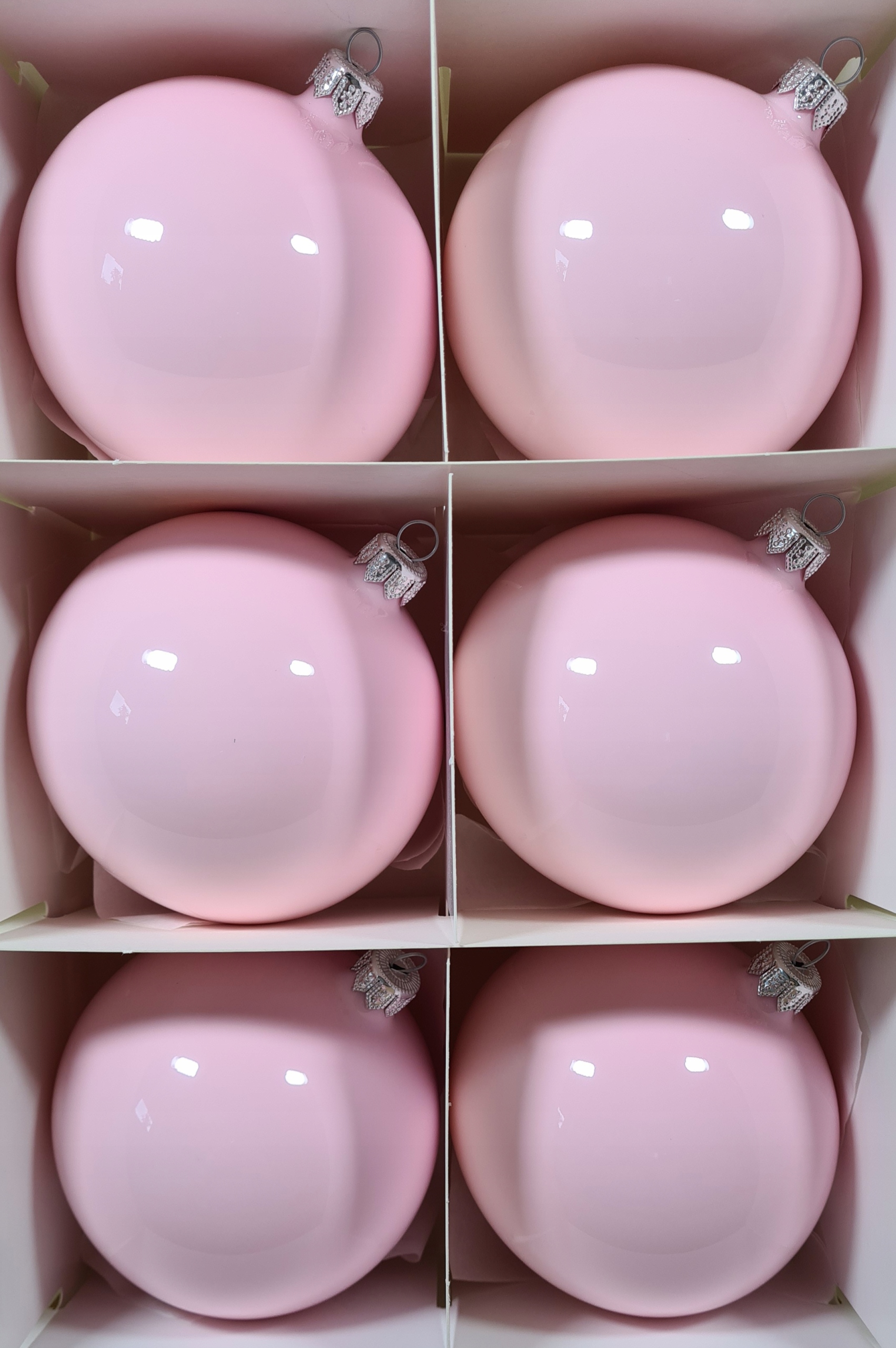 

Bombki Choinkowe Szklane 10 cm. Pastelowy Róż