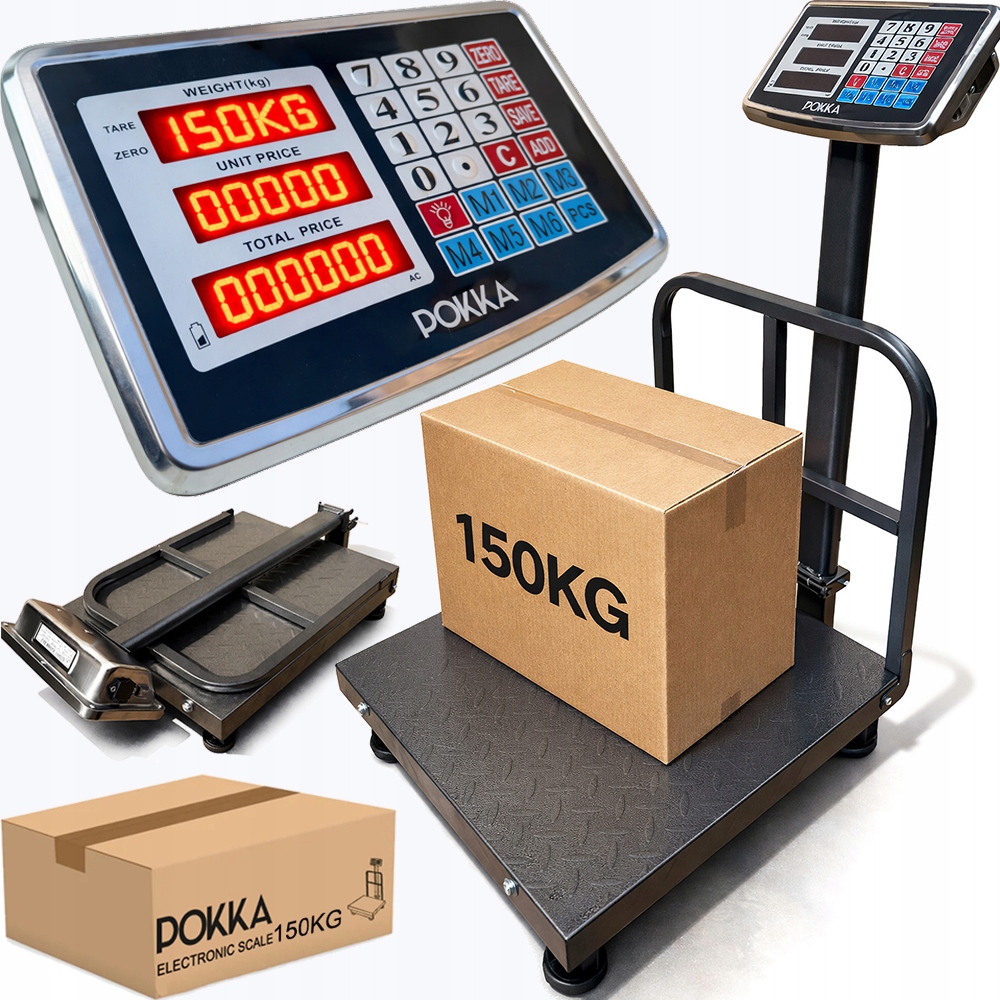 Elektronická Skladovací Váha Platformová Akumulátor LCD 150 Kg