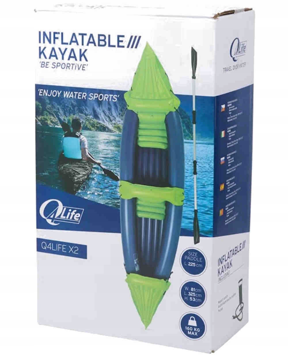 Kajak Dwuosobowy Ponton Q4Life X2 325 cm Pompowany Dwuosobowy