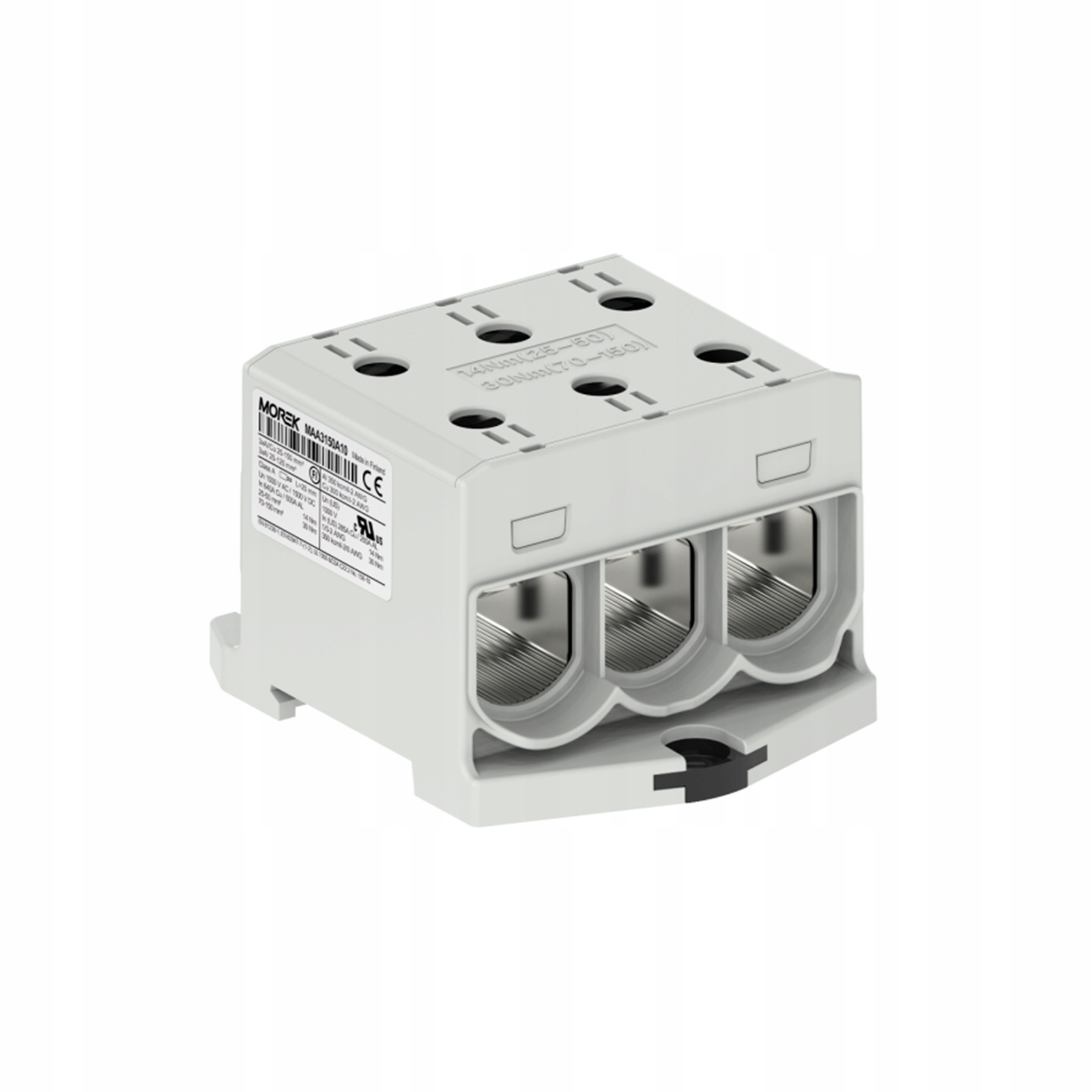 Univerzální svorka šedá 3xAl/Cu 25-150 mm² 1500V kolejnicová spojka OTL150-3