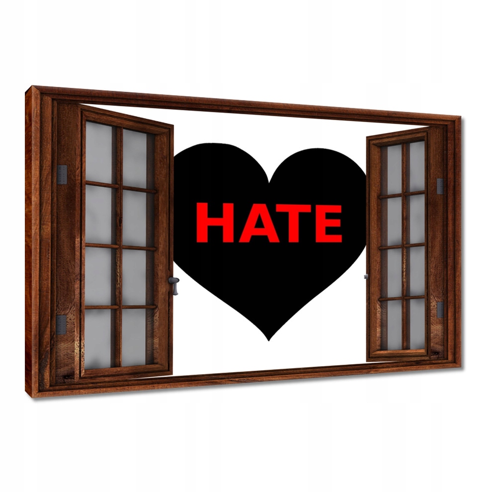 

Obrazy 120x80 Czarne serduszko Hate