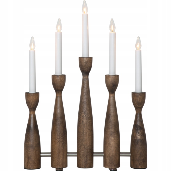 Drevený svietnik Midja hnedý