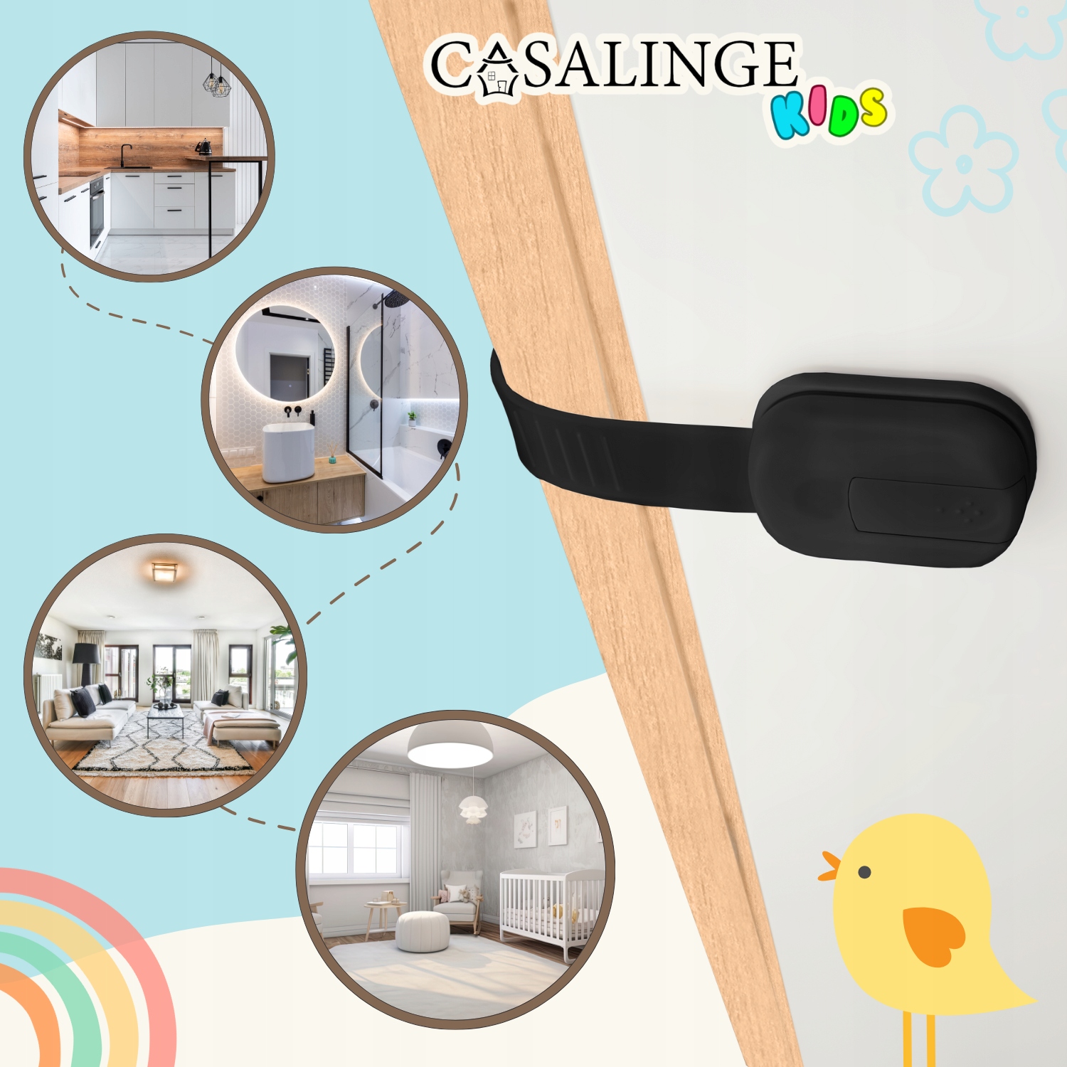 ZABEZPIECZENIA SZAFEK BLOKADY MEBLI BLOKADA SZUFLAD DRZWI LODÓWKI NA SZAFKI Waga produktu z opakowaniem jednostkowym 0.24 kg